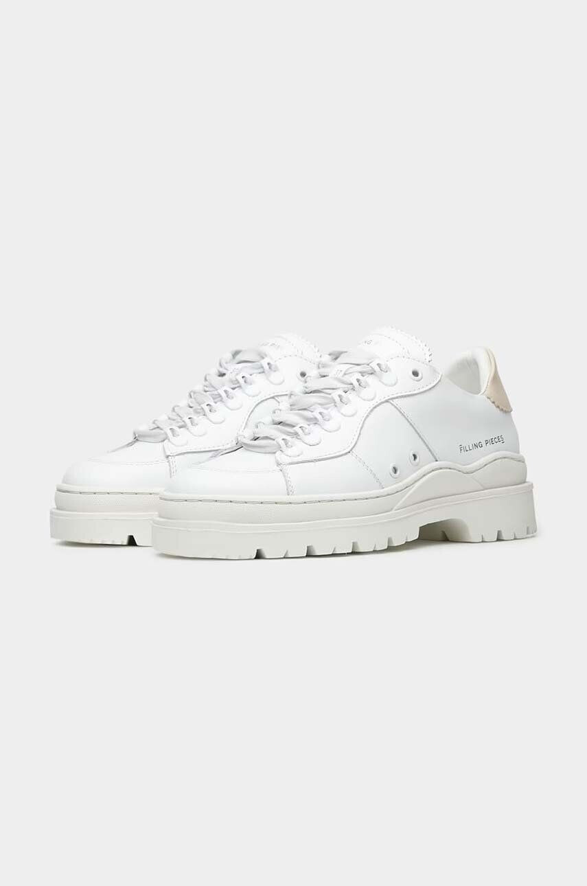 Filling Pieces Кожени маратонки Court Serrated в бяло 89128861042 - Pepit.bg