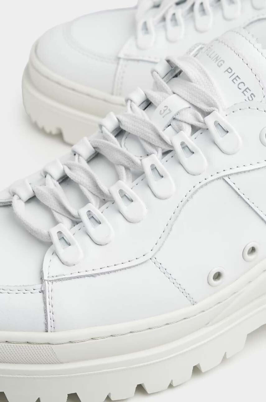 Filling Pieces Кожени маратонки Court Serrated в бяло 89128861042 - Pepit.bg