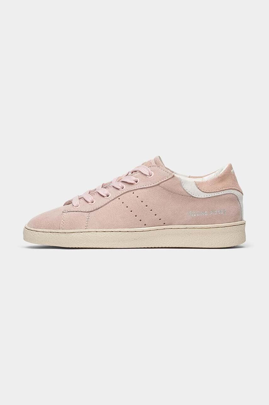 Filling Pieces Велурени маратонки Frame Suede в розово 71722791898 - Pepit.bg