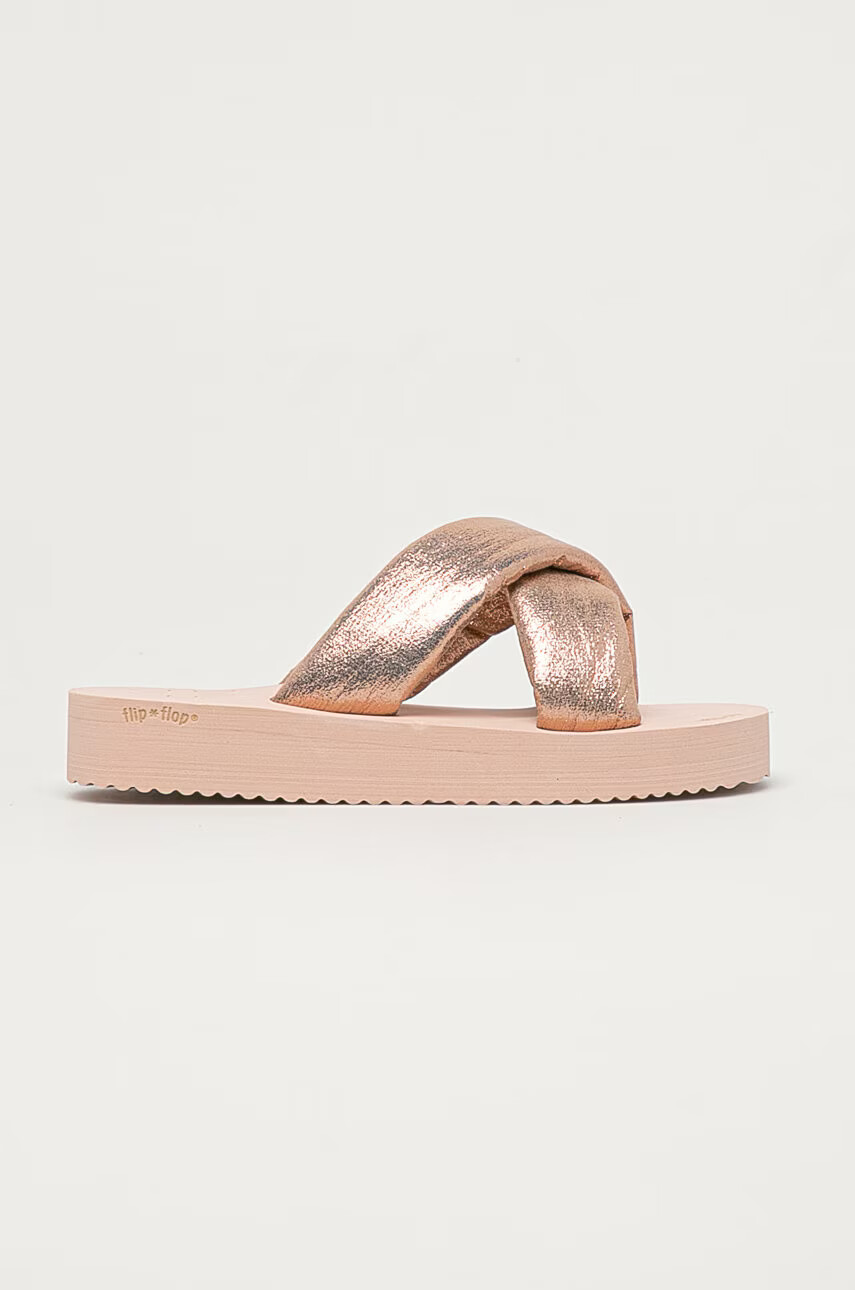 Flip*Flop Чехли дамски в розово с платформа - Pepit.bg