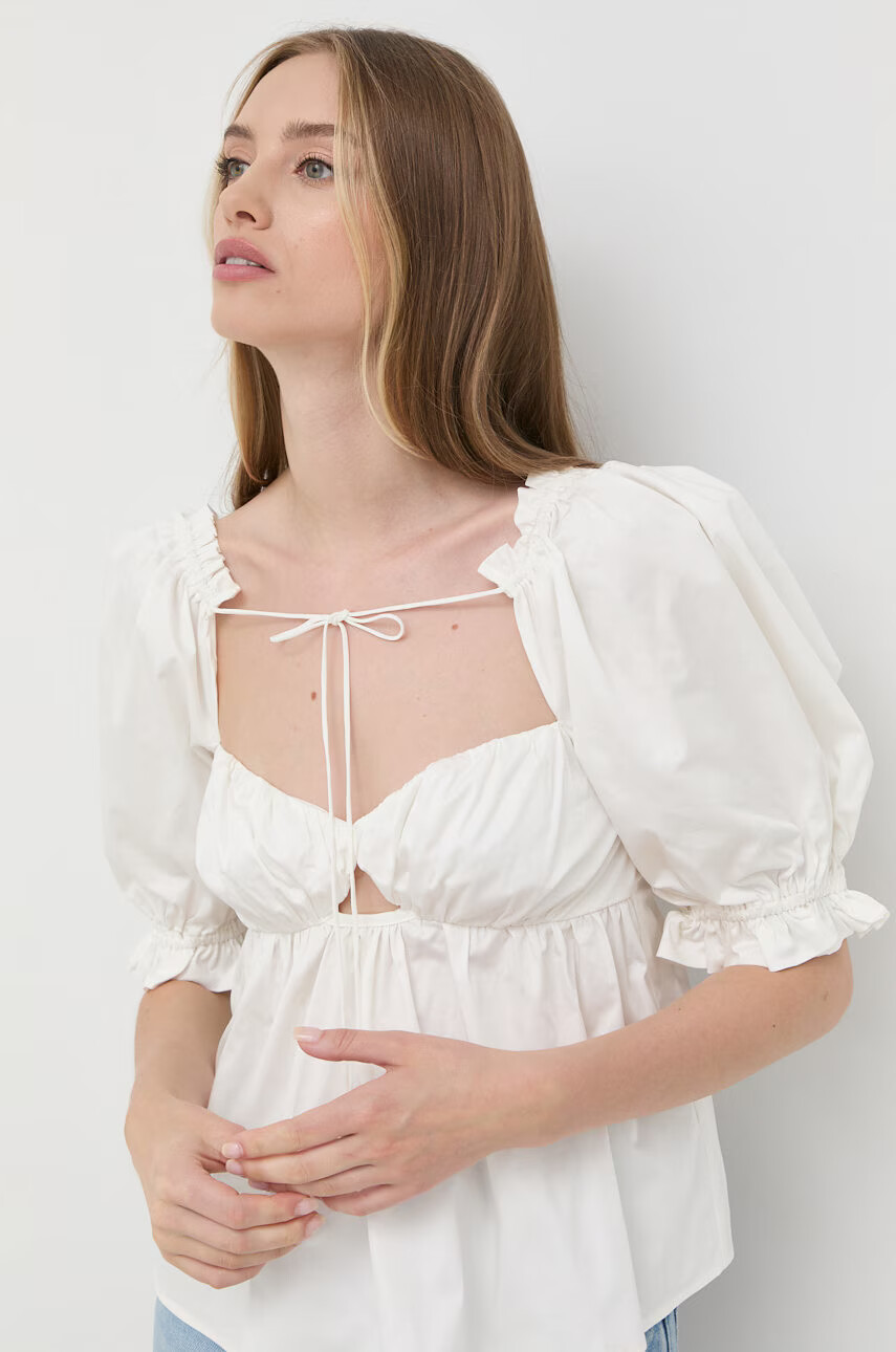 For Love & Lemons Блуза в бяло с изчистен дизайн - Pepit.bg