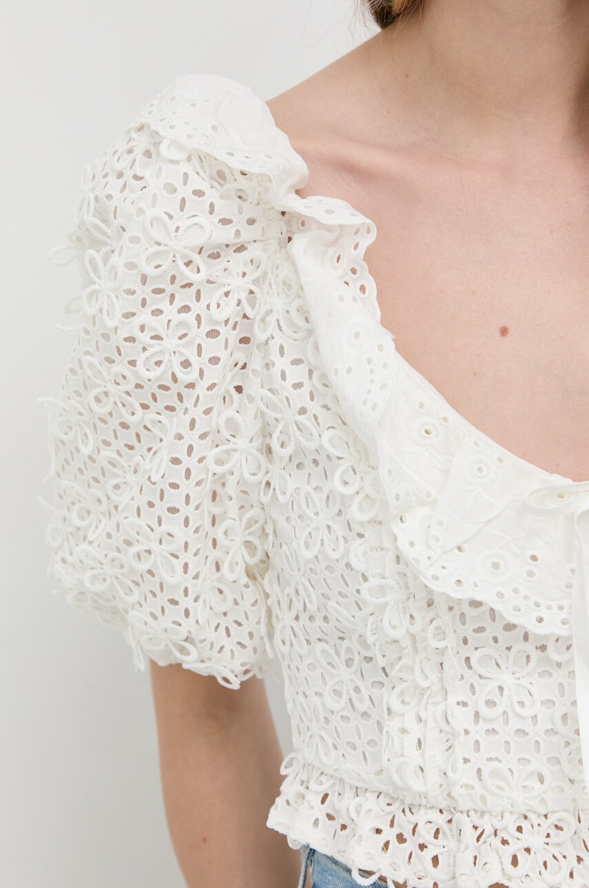 For Love & Lemons Блуза в червено с десен - Pepit.bg