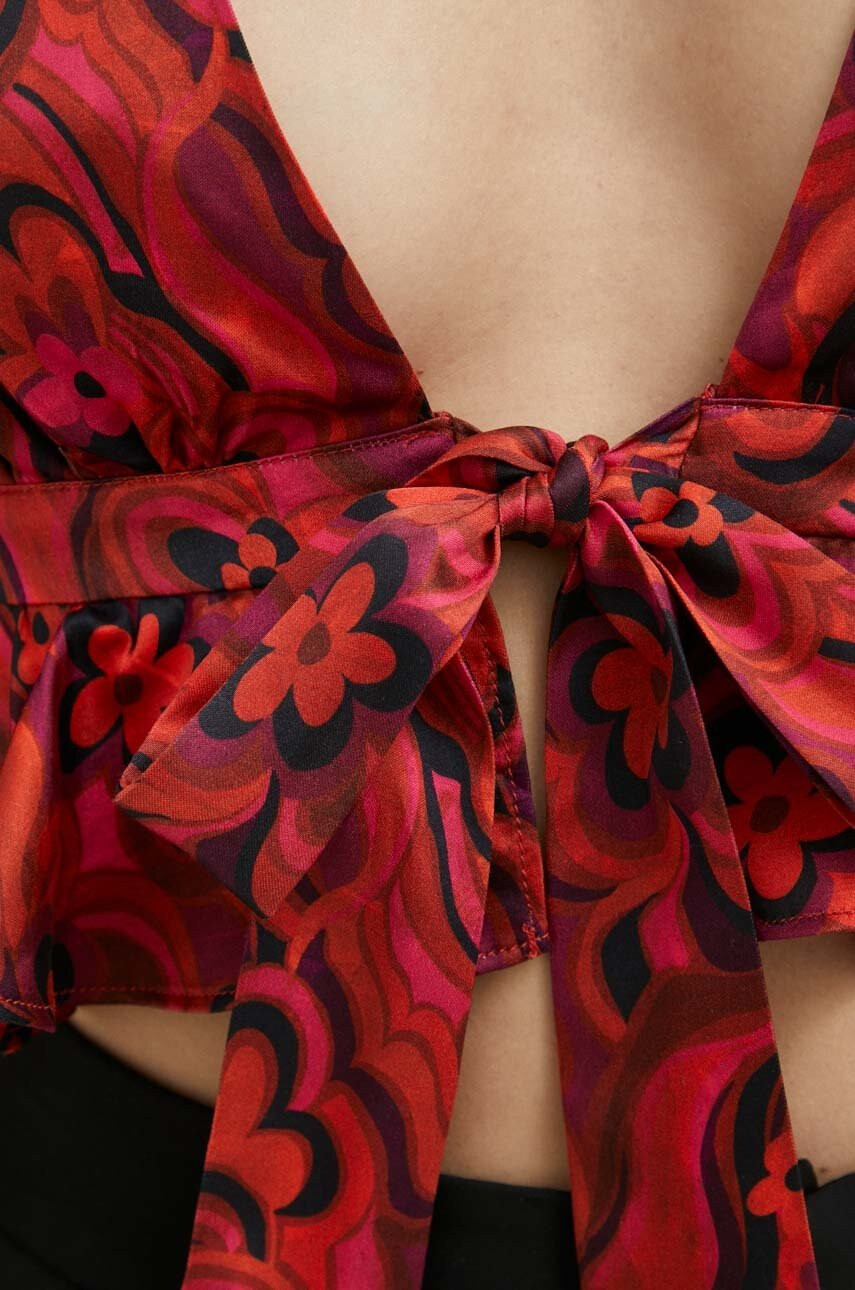 For Love & Lemons Блуза в червено с десен - Pepit.bg