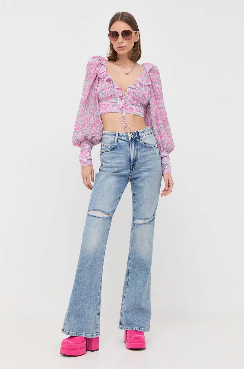 For Love & Lemons Блуза в розово с флорален десен - Pepit.bg
