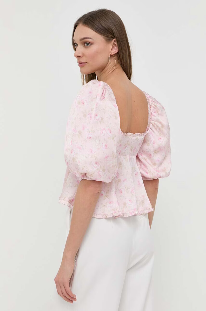 For Love & Lemons Блуза Rhoda в розово с десен - Pepit.bg