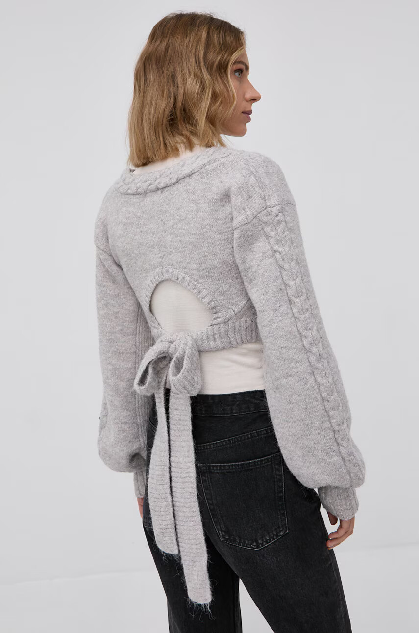 For Love & Lemons Пуловер дамски в сиво от лека материя - Pepit.bg