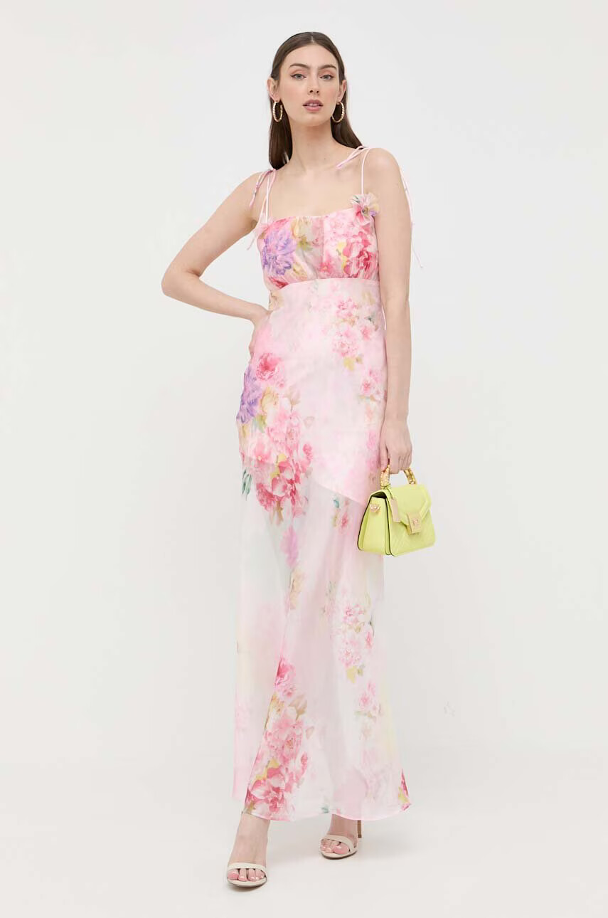 For Love & Lemons Рокля в розово дълъг модел разкроен модел - Pepit.bg