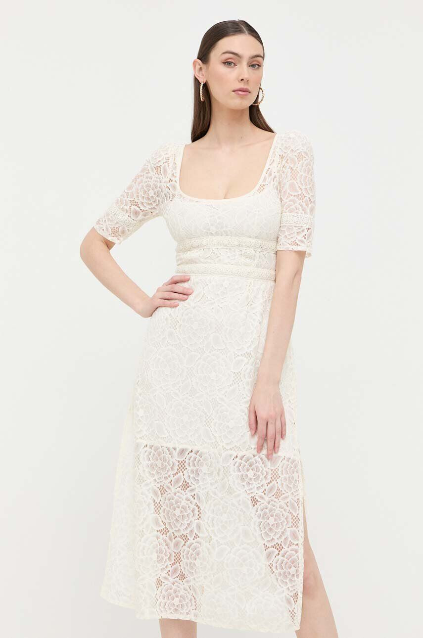 For Love & Lemons Рокля в бежово среднодълъг модел със стандартна кройка - Pepit.bg