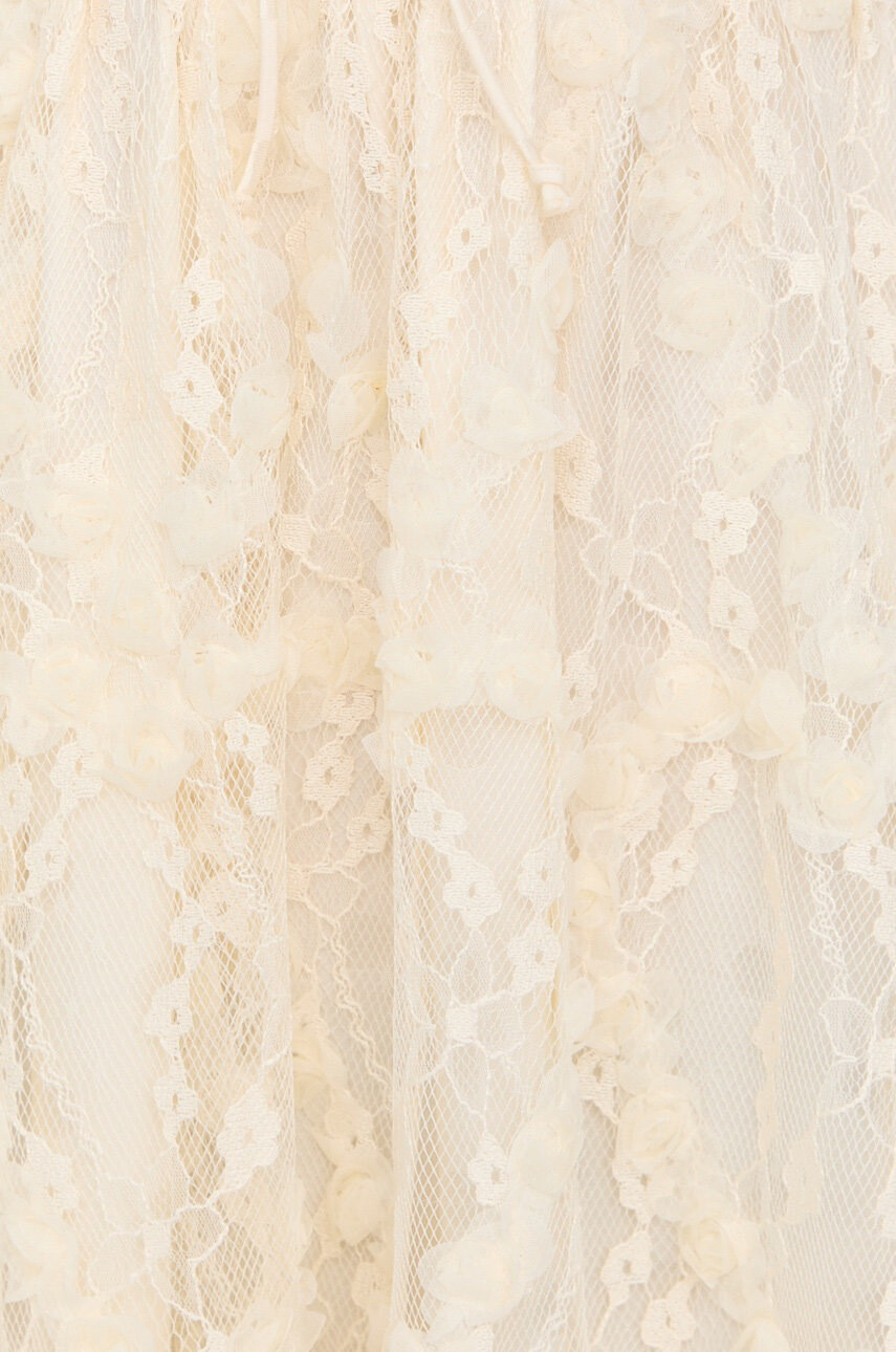 For Love & Lemons Рокля в бежово къс модел разкроен модел - Pepit.bg