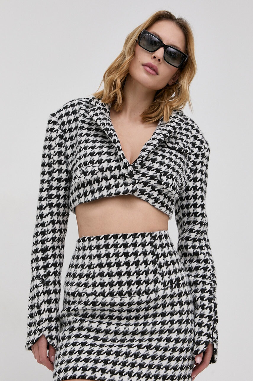 For Love & Lemons Сако в черно с едно копче с десен - Pepit.bg