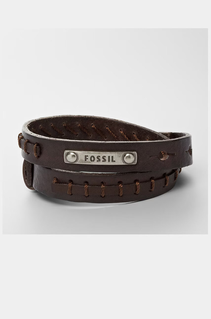 Fossil Кожена гривна мъжка - Pepit.bg