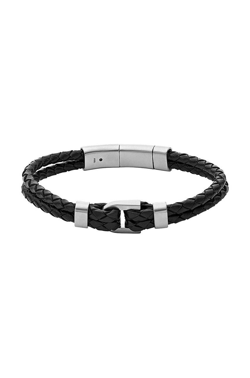 Fossil Кожена гривна мъжка - Pepit.bg