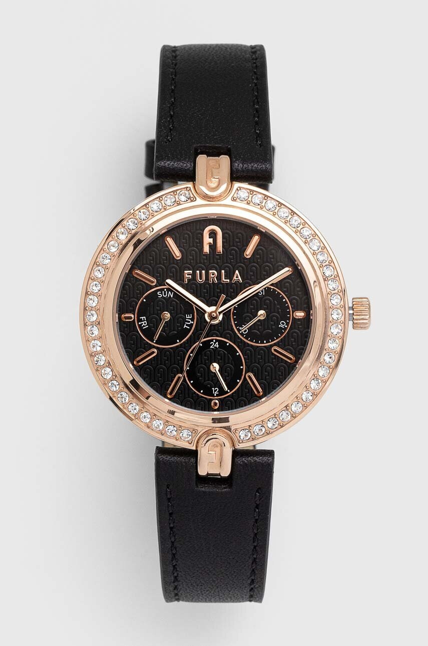 Furla Часовник WW00030002L3 дамски в черно - Pepit.bg