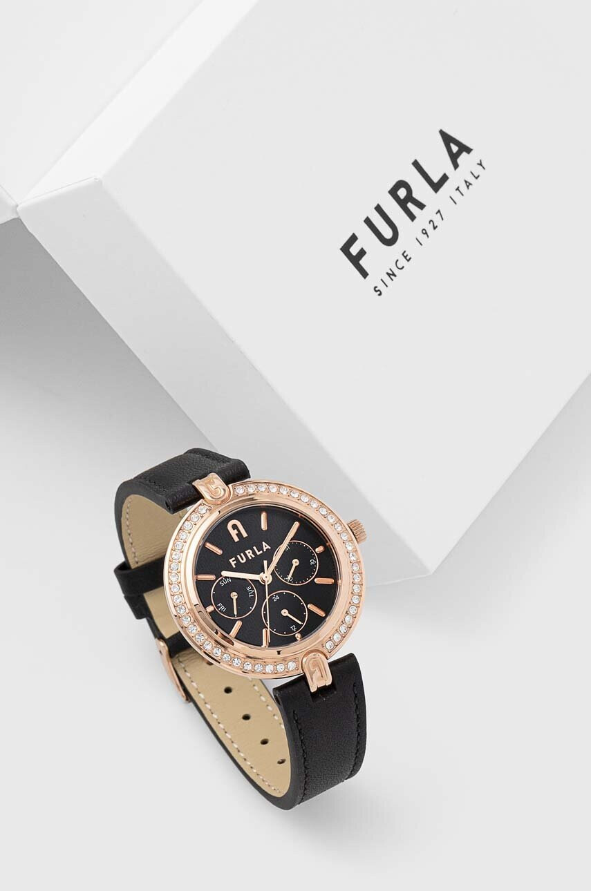 Furla Часовник WW00030002L3 дамски в черно - Pepit.bg