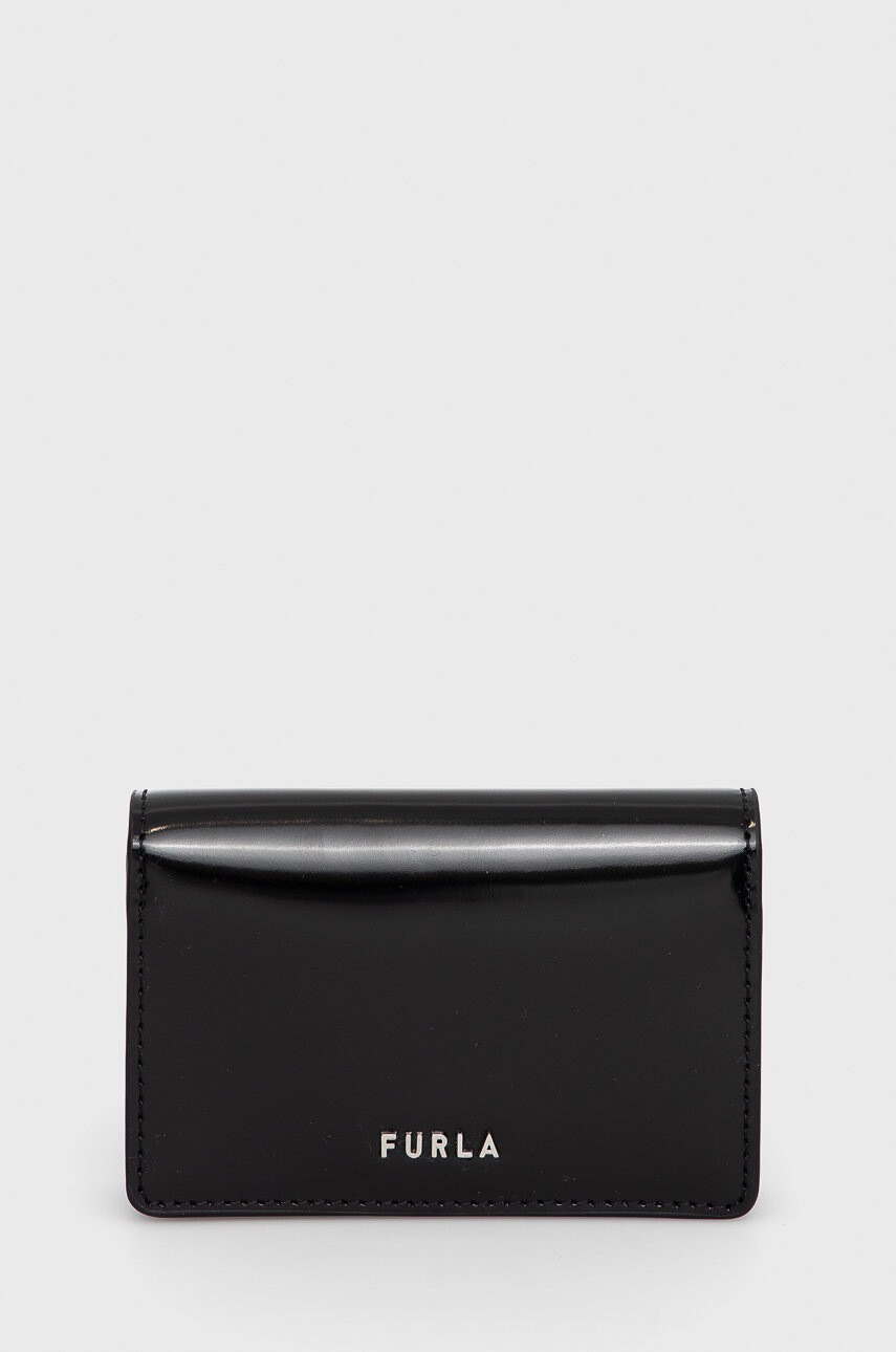 Furla Кожен калъф за карти дамски в черно - Pepit.bg