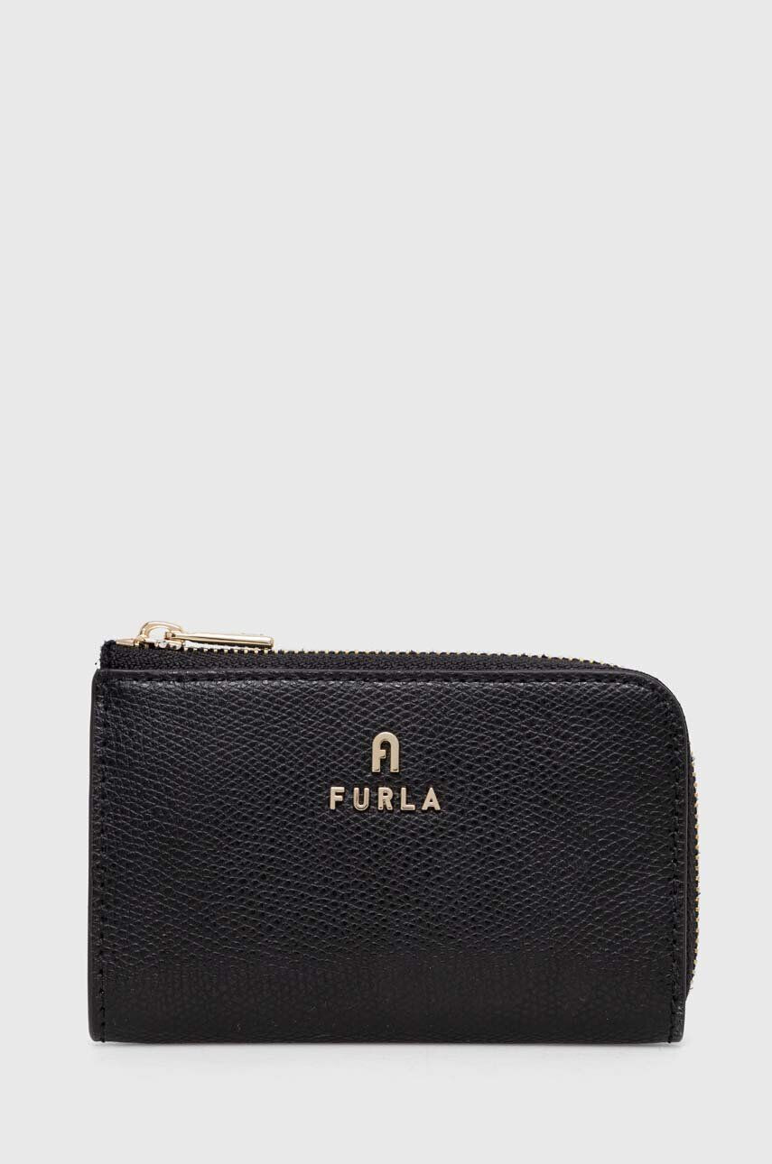 Furla Кожен калъф за ключ Camelia в черно - Pepit.bg