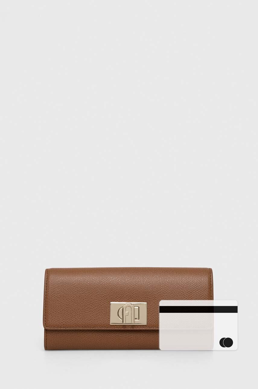 Furla Кожен портфейл дамски в кафяво - Pepit.bg