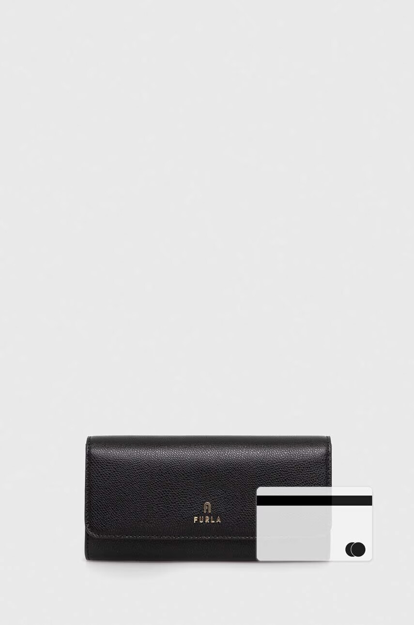 Furla Кожен портфейл дамски в черно - Pepit.bg