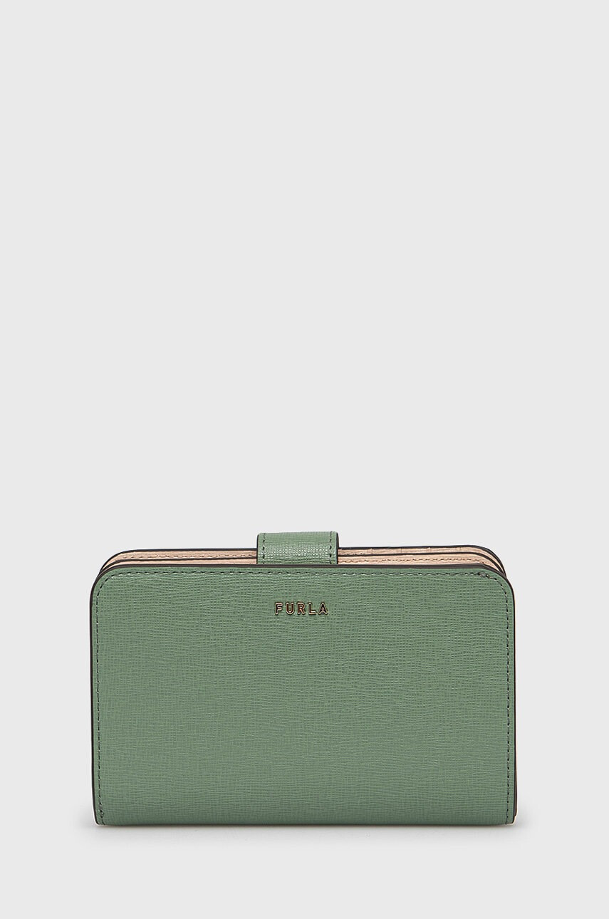 Furla Кожен портфейл дамски в зелено - Pepit.bg