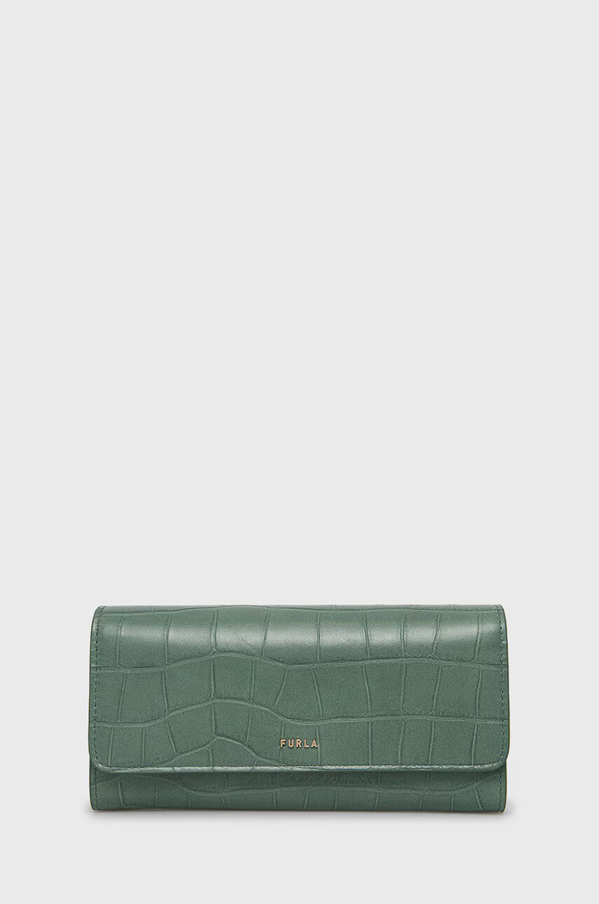 Furla Кожен портфейл дамски в зелено - Pepit.bg