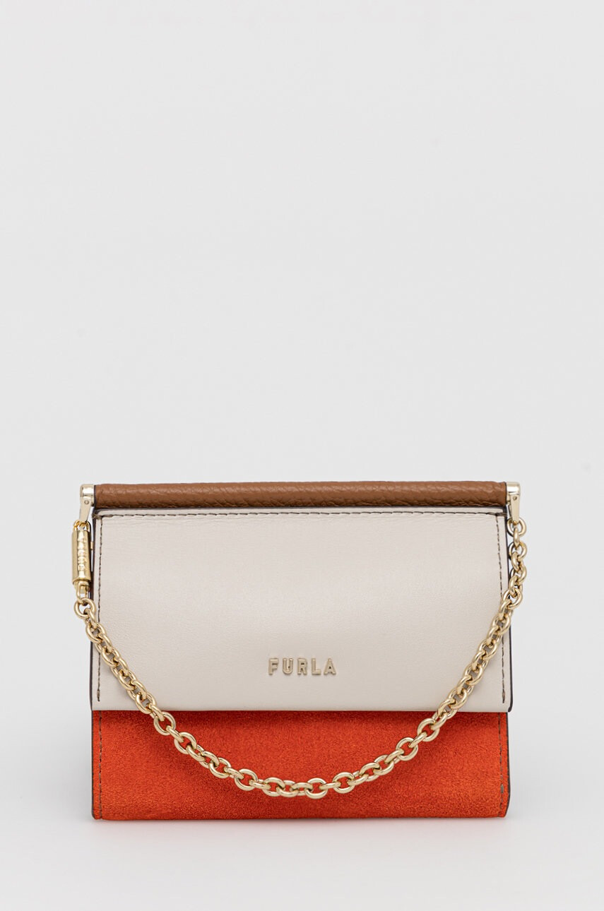 Furla Кожен портфейл дамски в сиво - Pepit.bg