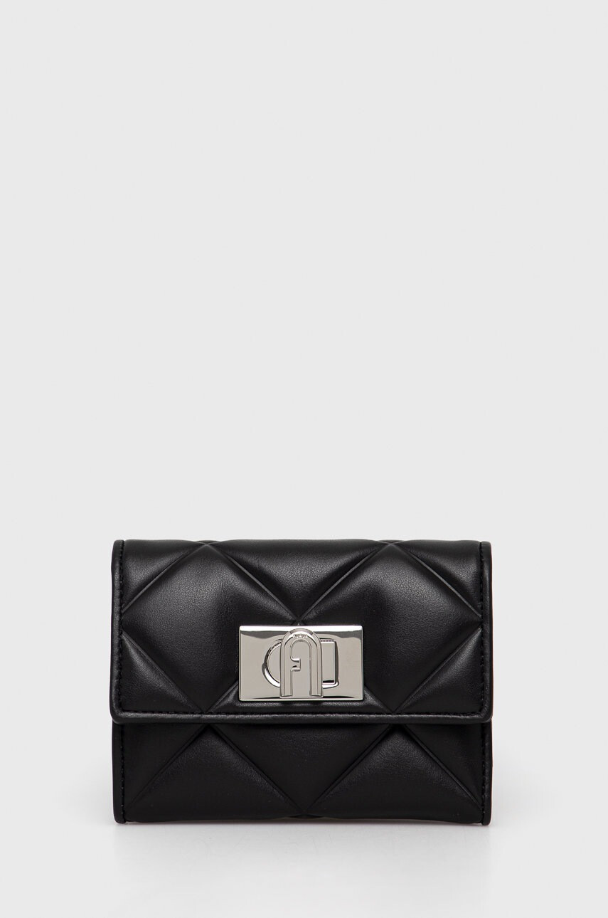 Furla Кожен портфейл Compact дамски в черно - Pepit.bg
