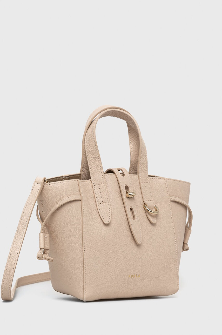Furla Кожена чанта в розово - Pepit.bg