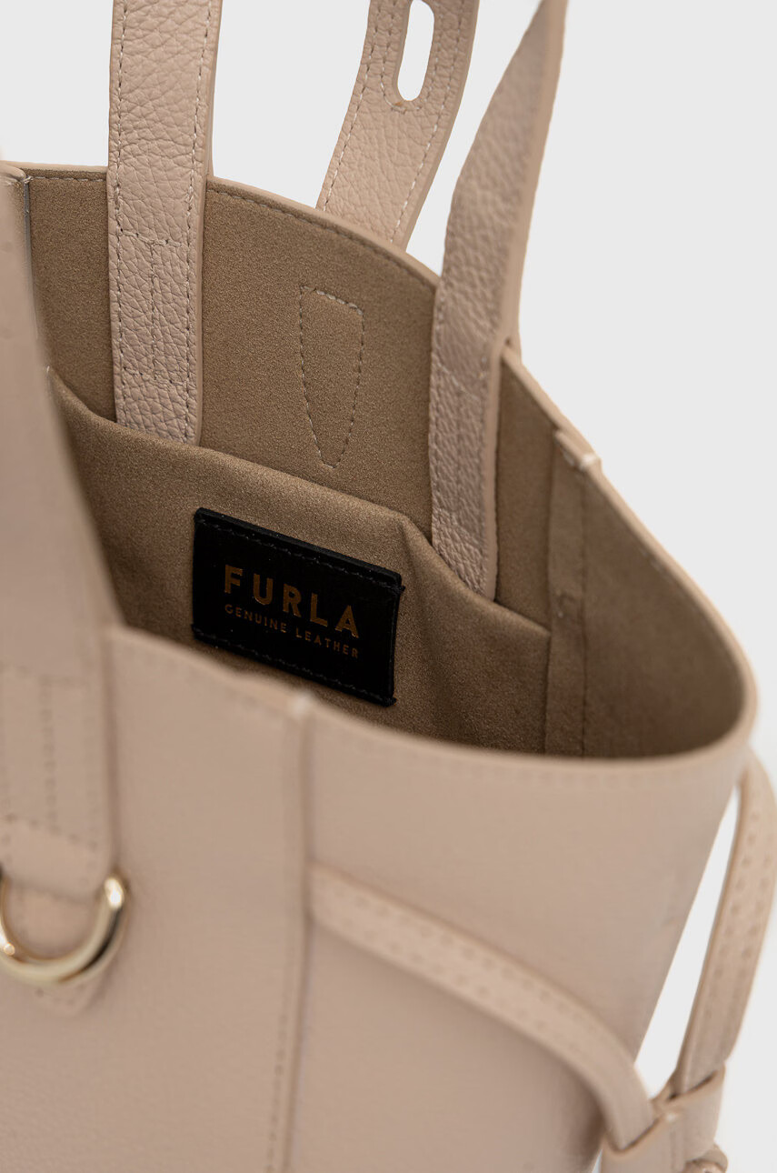 Furla Кожена чанта в розово - Pepit.bg