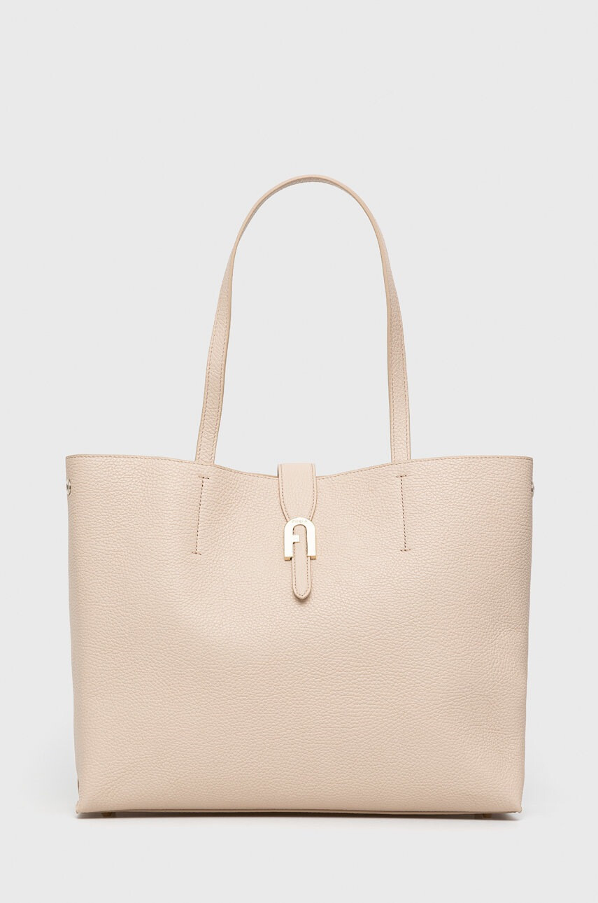 Furla Кожена чанта в бежово - Pepit.bg