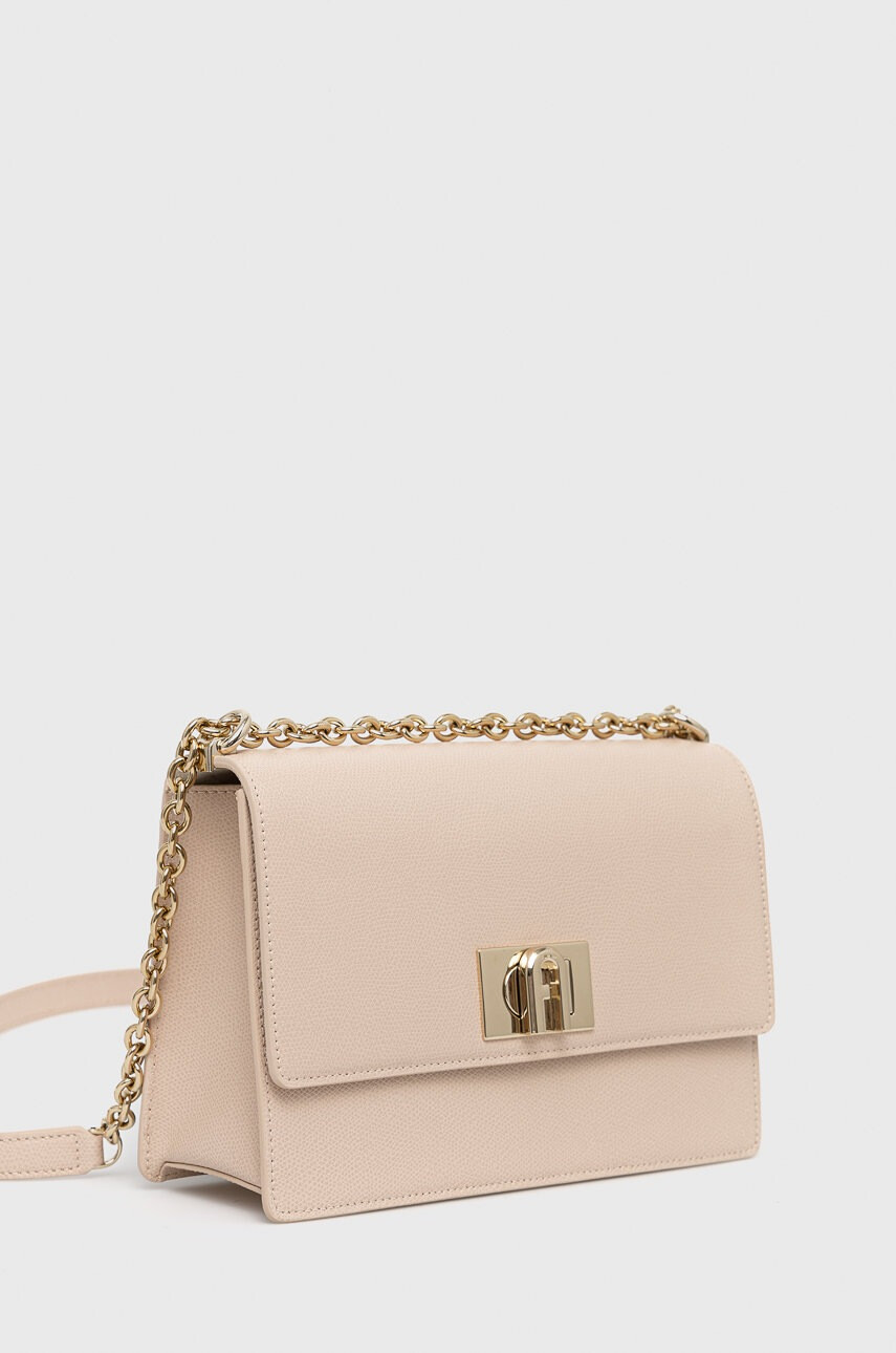 Furla Кожена чанта в розово - Pepit.bg
