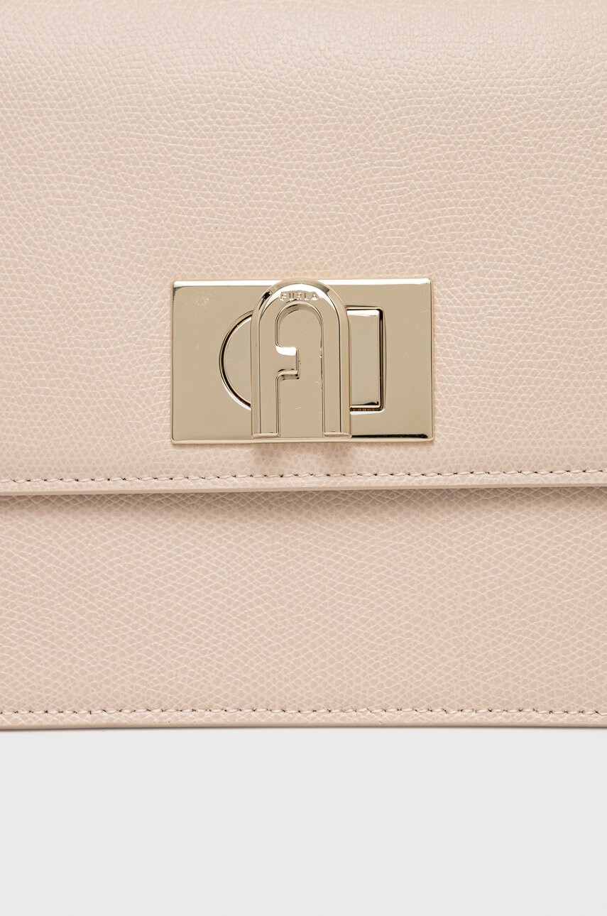 Furla Кожена чанта в розово - Pepit.bg
