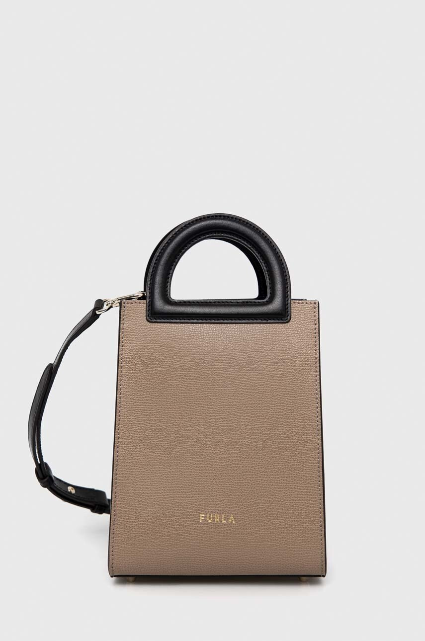 Furla Кожена чанта в черно - Pepit.bg