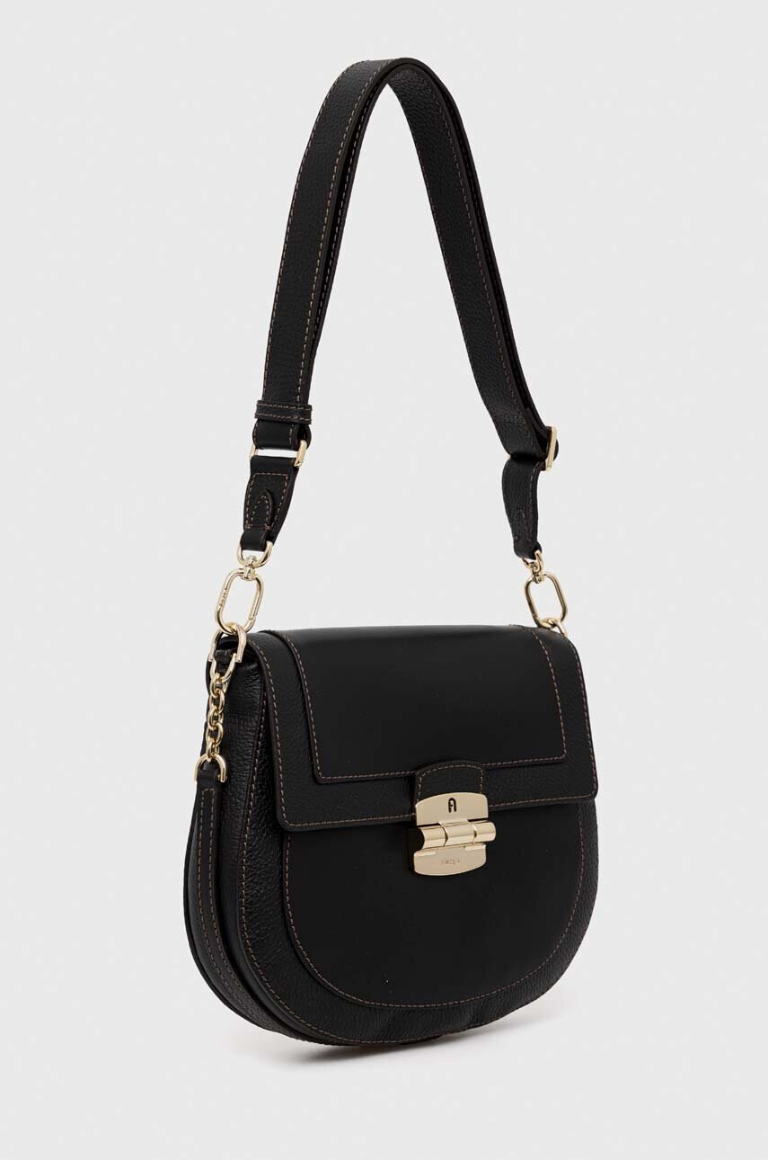 Furla Кожена чанта в черно - Pepit.bg