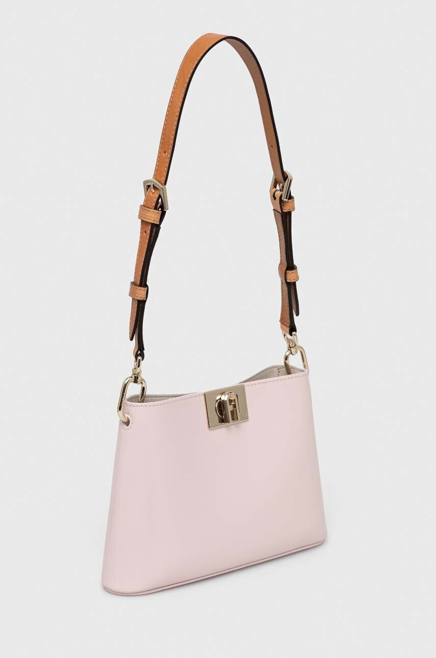 Furla Кожена чанта в розово - Pepit.bg