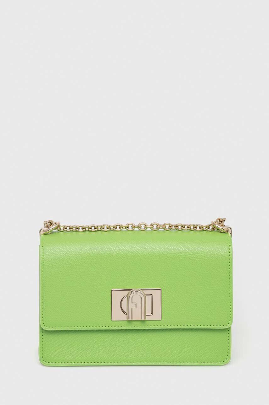 Furla Кожена чанта в зелено - Pepit.bg