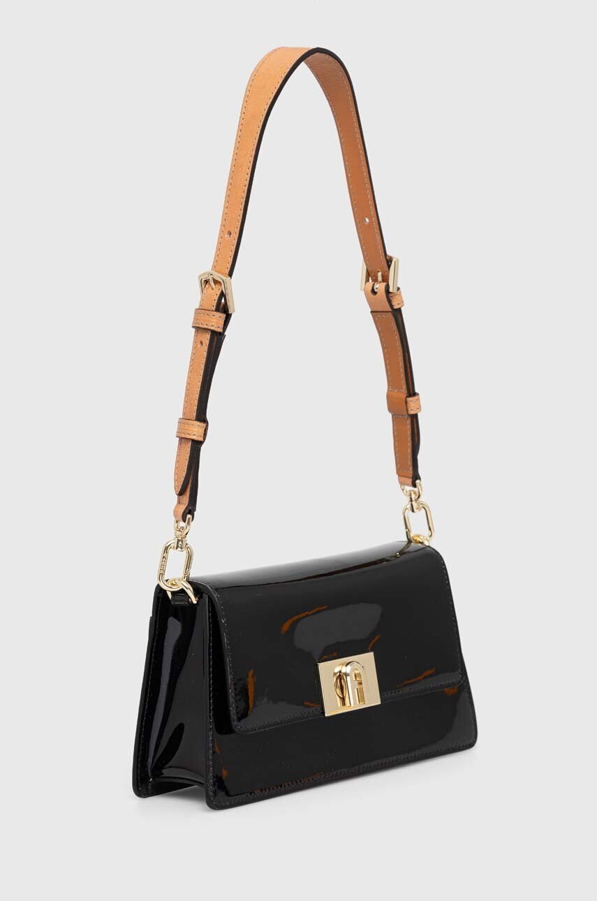 Furla Кожена чанта в черно - Pepit.bg