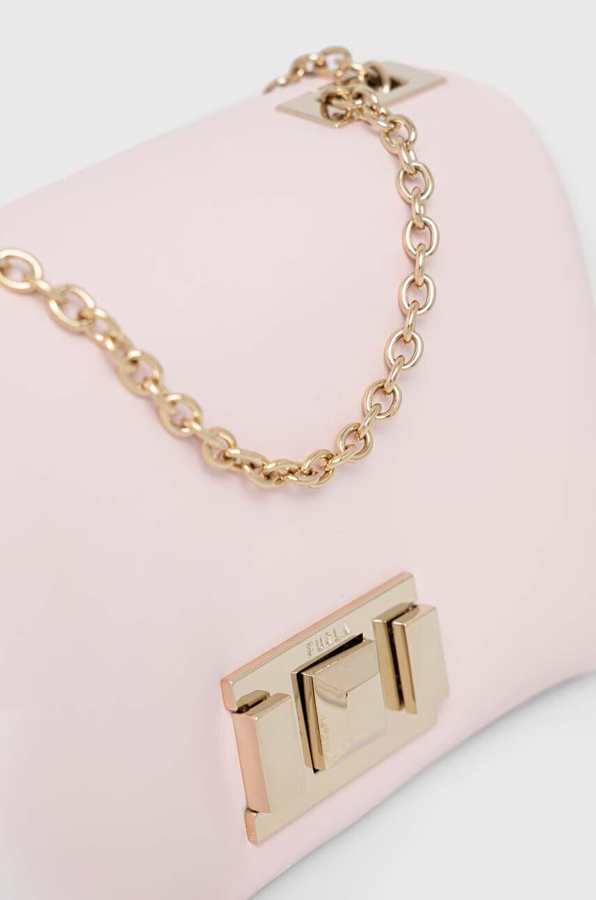 Furla Кожена чанта в розово - Pepit.bg