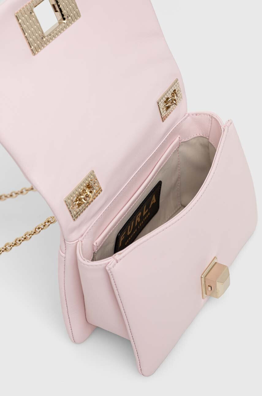 Furla Кожена чанта в розово - Pepit.bg
