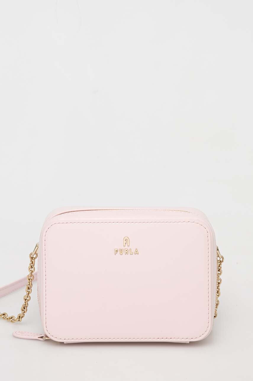 Furla Кожена чанта в розово - Pepit.bg