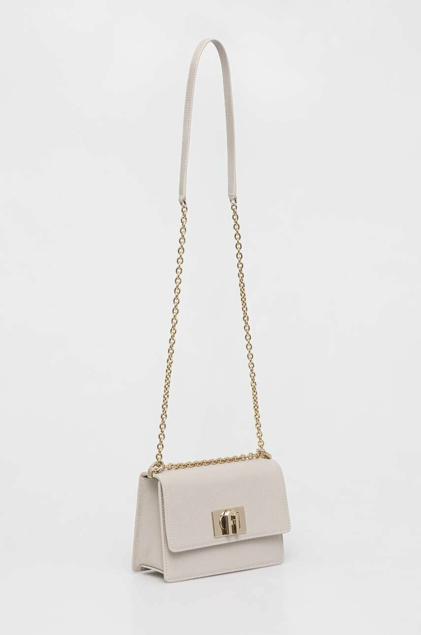 Furla Кожена чанта в сиво - Pepit.bg