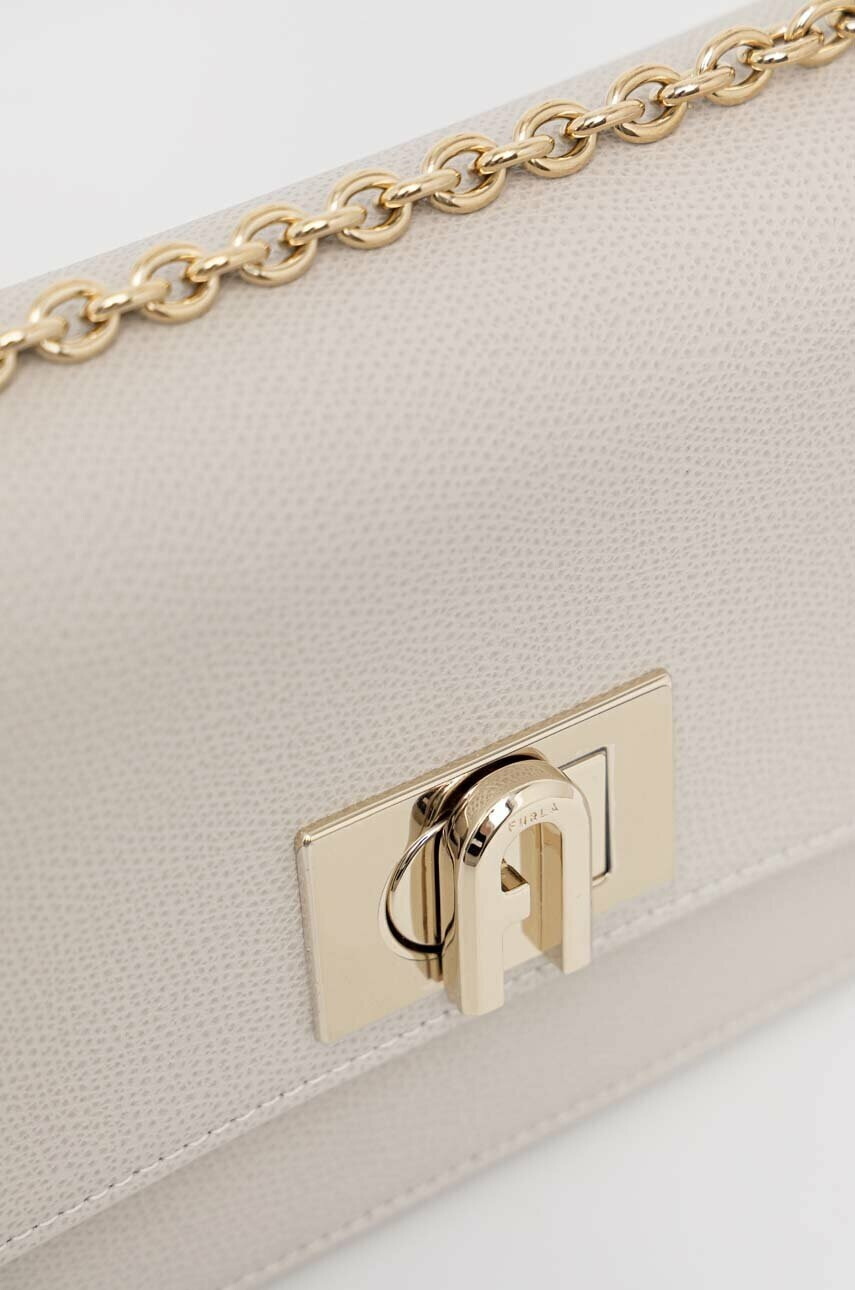 Furla Кожена чанта в сиво - Pepit.bg