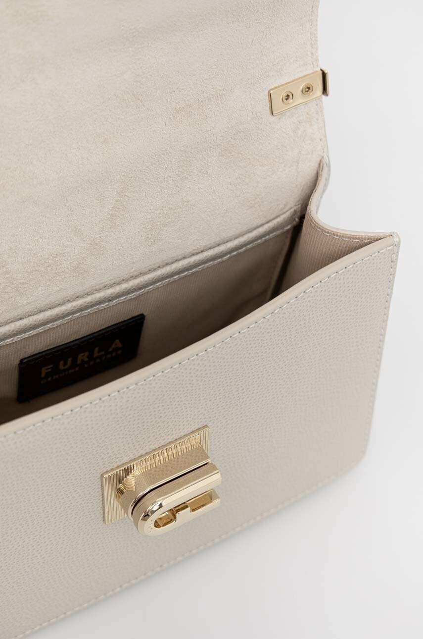 Furla Кожена чанта в сиво - Pepit.bg
