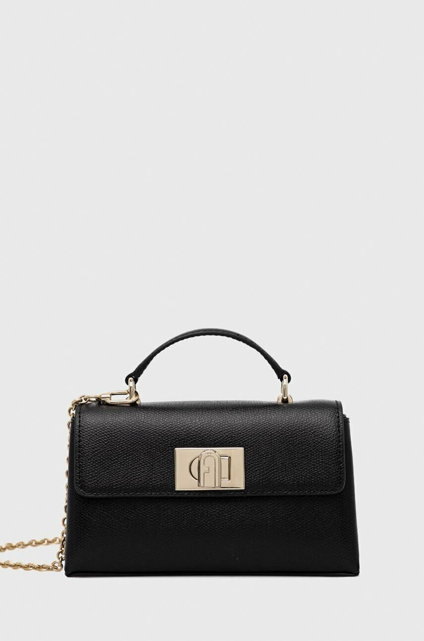 Furla Кожена чанта в черно - Pepit.bg
