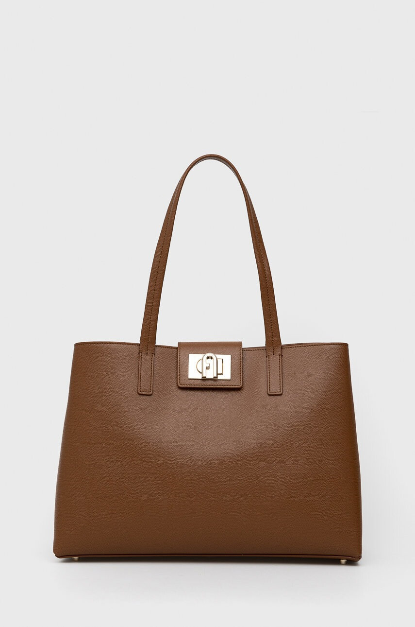 Furla Кожена чанта 1927 в кафяво - Pepit.bg