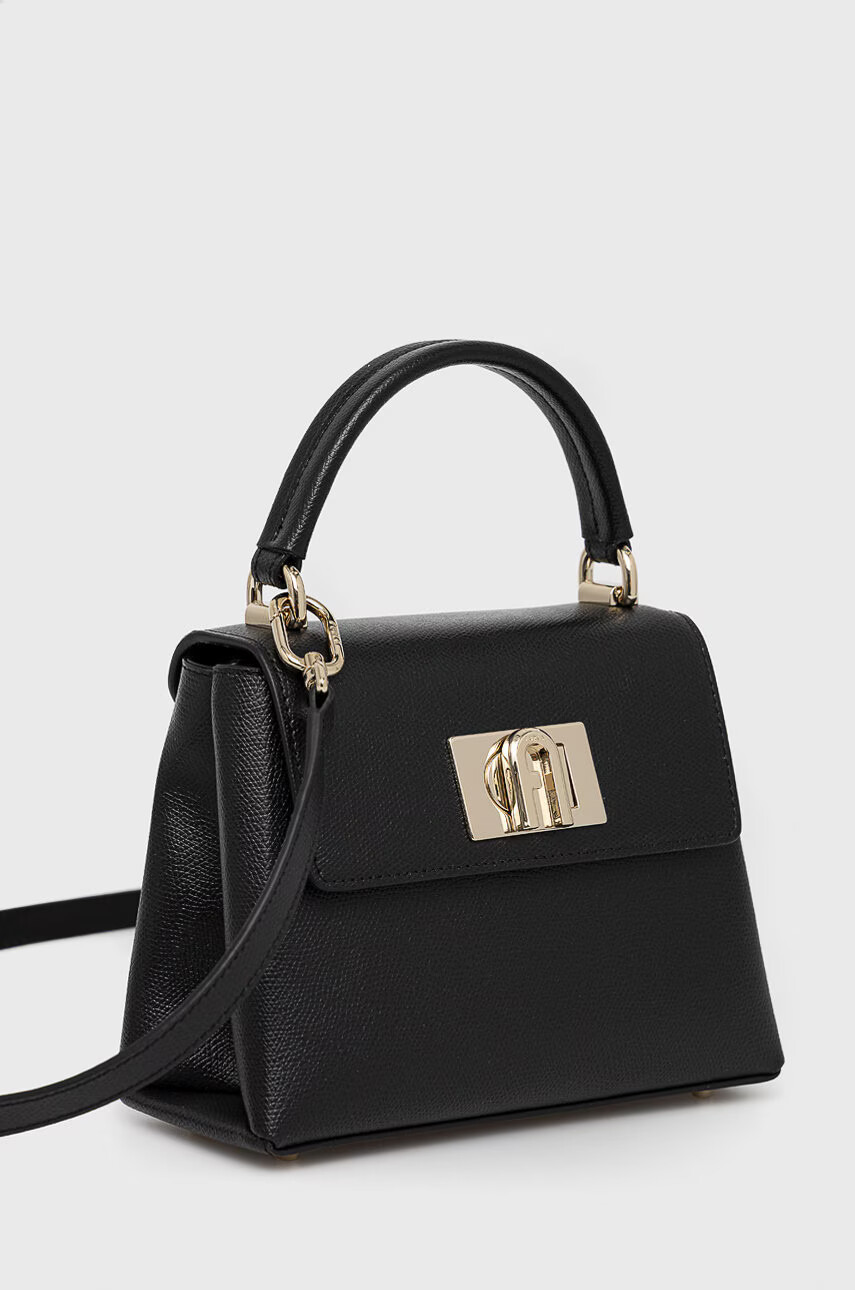 Furla Кожена чанта в черно - Pepit.bg
