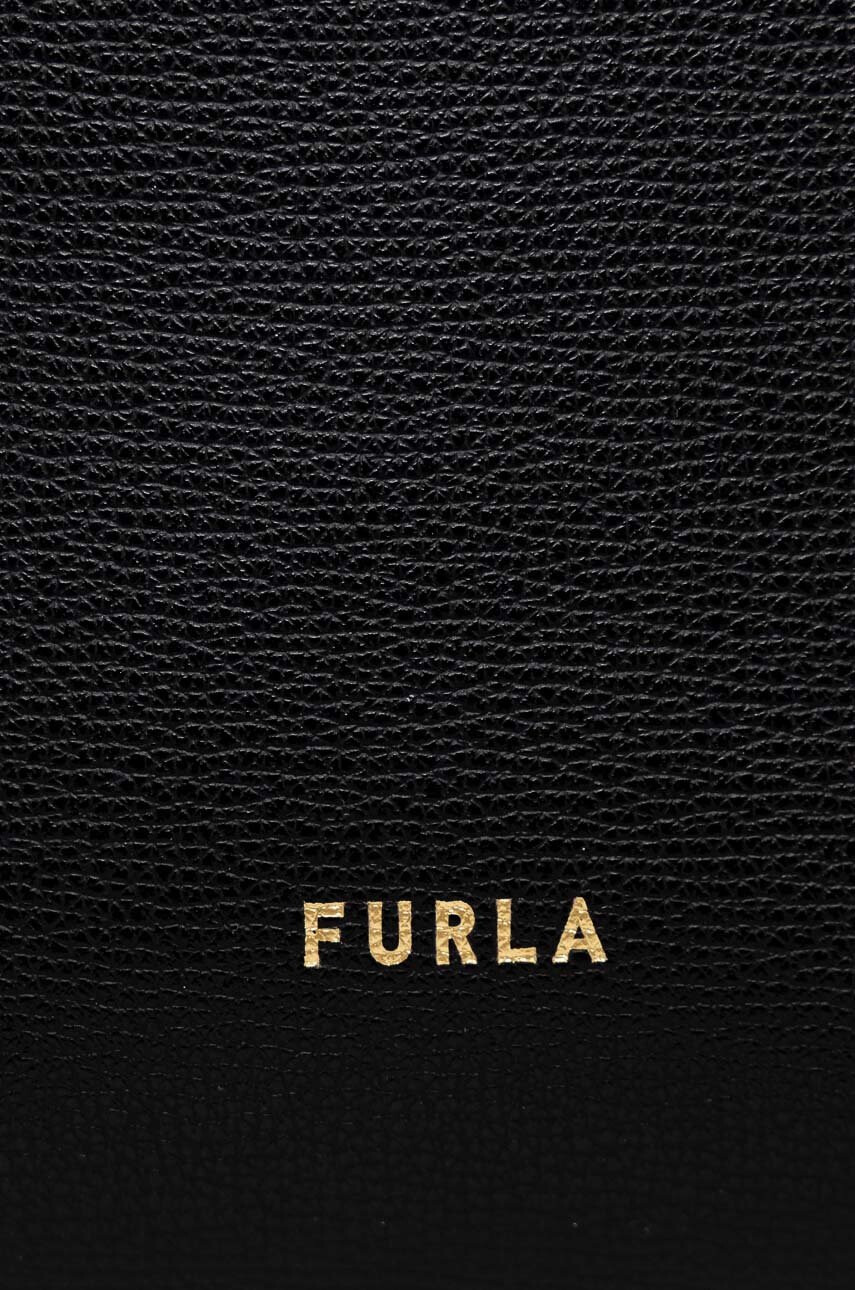Furla Кожена чанта Dara в черно - Pepit.bg