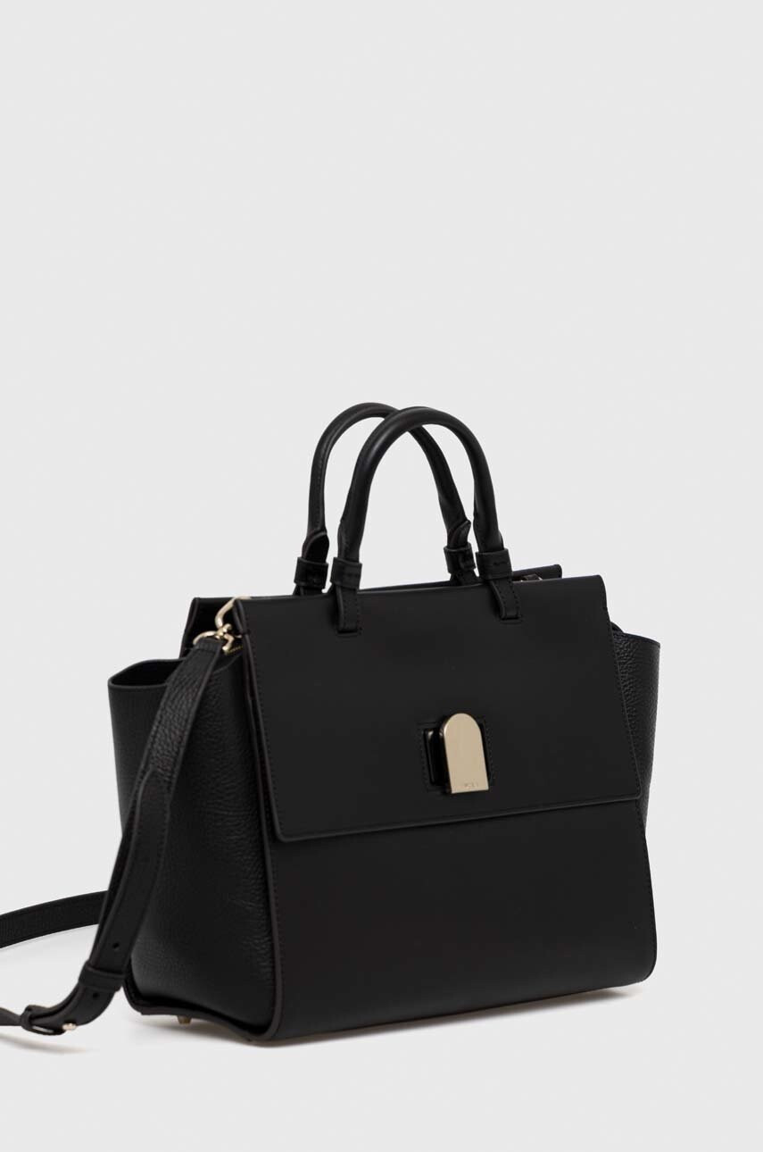 Furla Кожена чанта Emma в черно - Pepit.bg