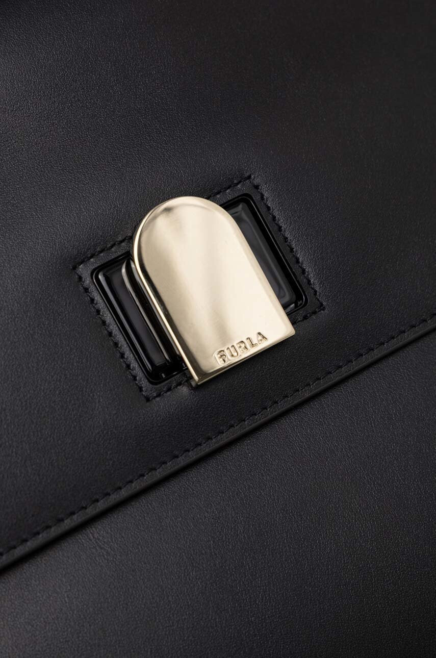 Furla Кожена чанта Emma в черно - Pepit.bg