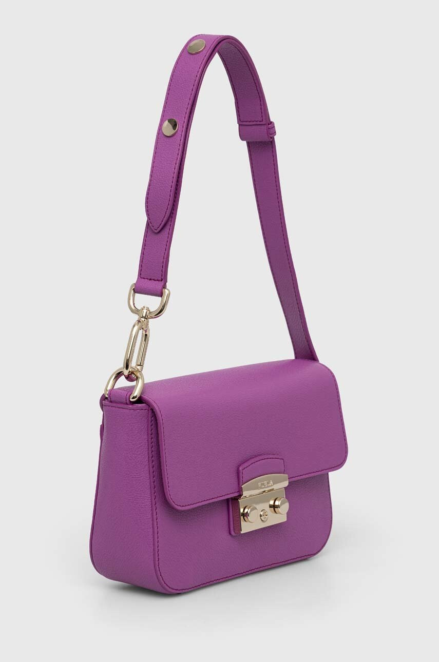 Furla Кожена чанта Metropolis в лилаво - Pepit.bg