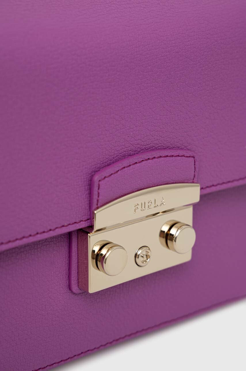 Furla Кожена чанта Metropolis в лилаво - Pepit.bg